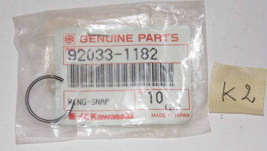 NOS KAWASAKI 1987 2005 KSF250 ZX1100 KL250 ZR1100 ZN1100 SNAP RING 92033-1182 - MotoRaider