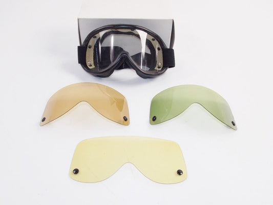 1990's BARUFFALDI PROTECTIVE EYE WEAR BLACK GOGGLES ITALIAN ARMY ARMORED VEHICLE - MotoRaider