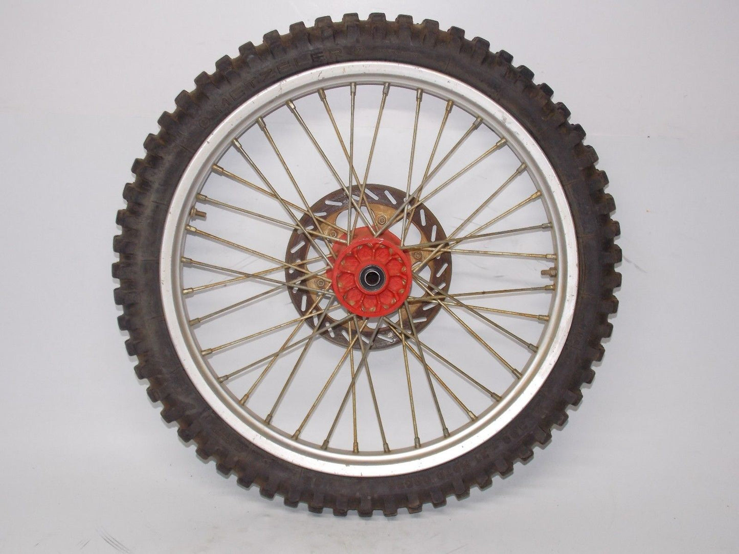 1990 KTM MC250 21" FRONT WHEEL NORDISK RIM HUB SPOKE BRAKE ROTOR DISC - MotoRaider