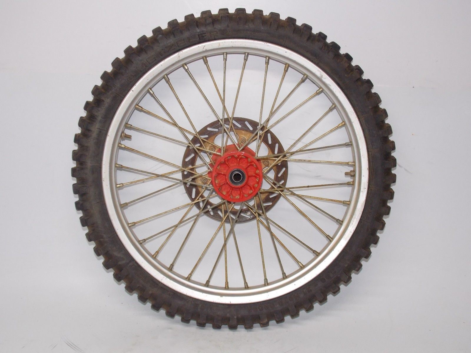 1990 KTM MC250 21" FRONT WHEEL NORDISK RIM HUB SPOKE BRAKE ROTOR DISC - MotoRaider
