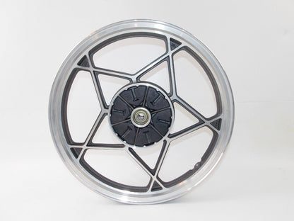 NOS 1978 SUZUKI GS REAR FRONT ALLOY WHEEL SILVER BLACK RIM 18" 1.6 WM2 1.85 WM3 - MotoRaider
