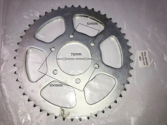 SUNSTAR REAR SPROCKET 49 TEETH 530 CHAIN STEEL ZINC PLATED MOTORCYCLE - MotoRaider