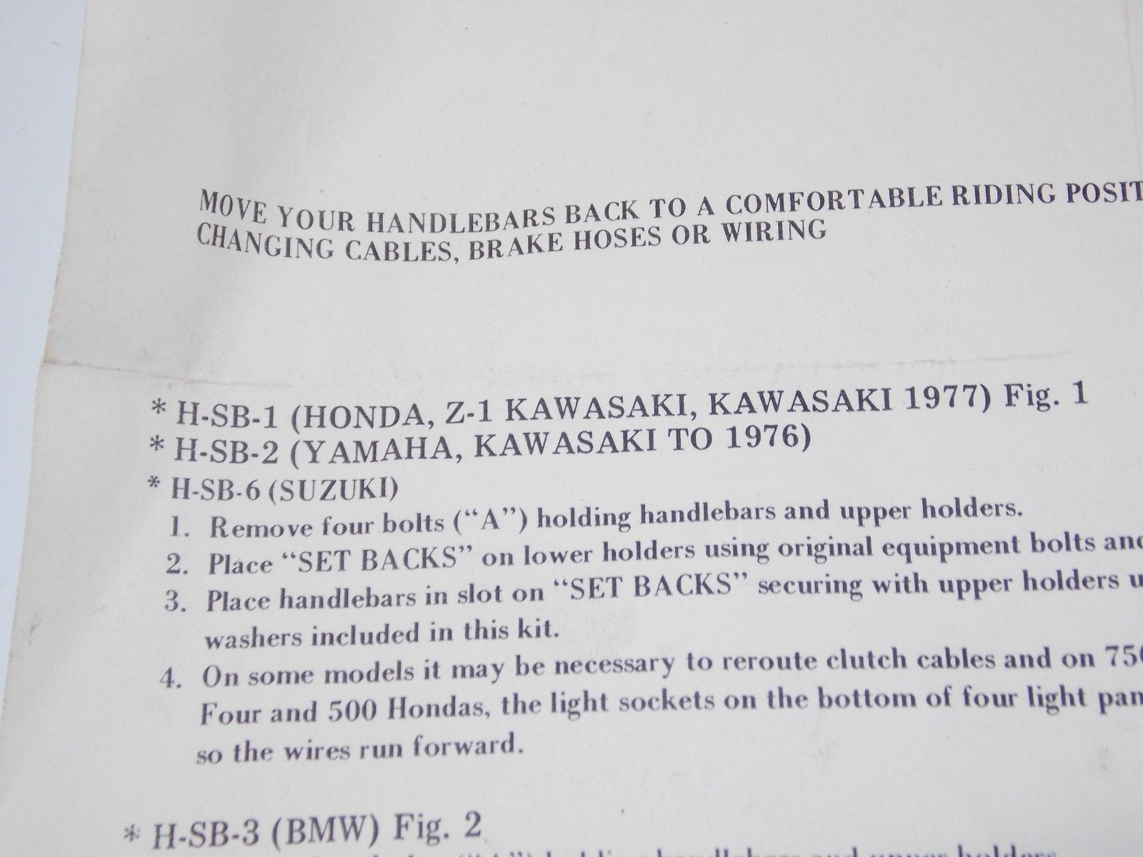 1970's ETA HANDLEBAR SET BACK MOVING ADAPTER CLAMP HONDA YAMAHA KAWASAKI SUZUKI - MotoRaider