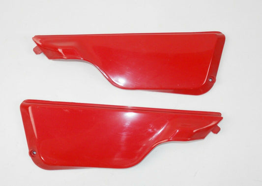NOS 1982 STRADA 50 RIGHT LEFT FRAME PLASTIC SIDE COVER PANEL RED - MotoRaider
