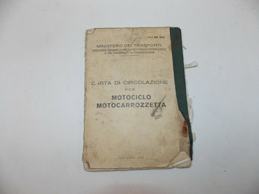 1980 MOTO GUZZI 350 ITALIAN OWNER CERTIFICATE CARTA CIRCOLAZIONE MOTORCYCLE - MotoRaider