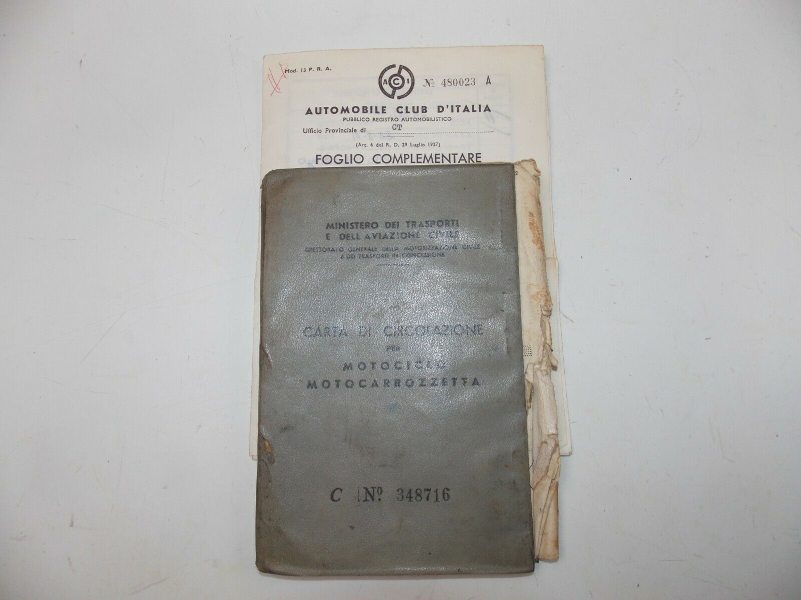 1971 DUCATI 160 MONZA OWNERSHIP CERTIFICATE BOOK ORIGINAL ITALIAN DOCUMENT - MotoRaider