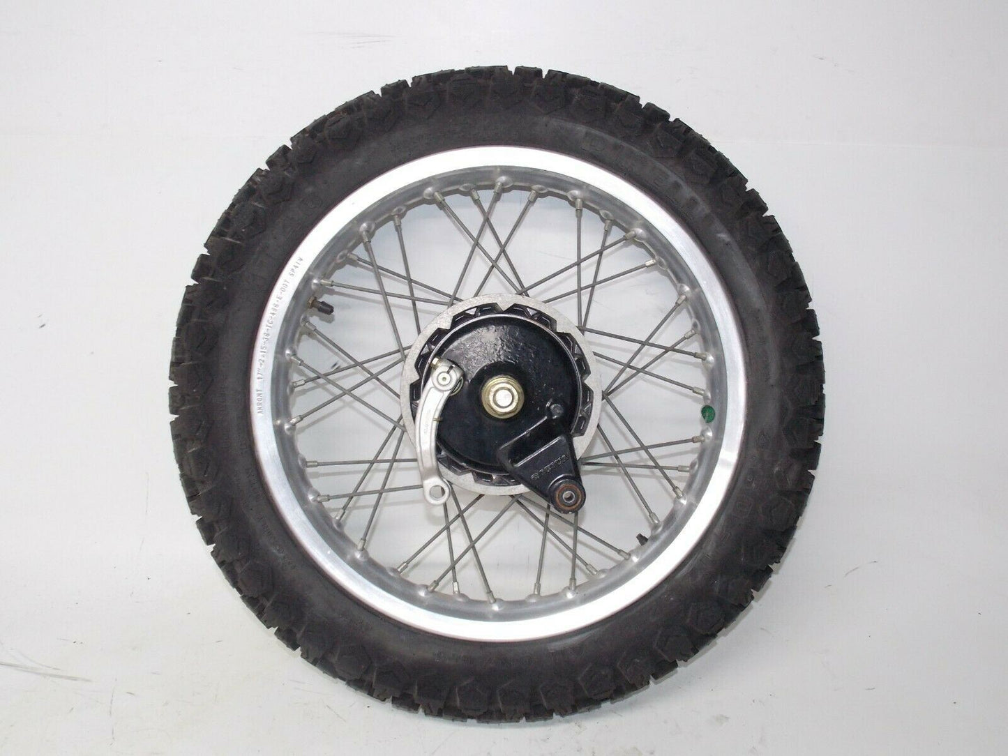 1986 CAGIVA ELEFANT-3 125cc 17" REAR WHEEL+BRAKE PLATE+AXLE+HUB+RIM ELEFANTRE - MotoRaider