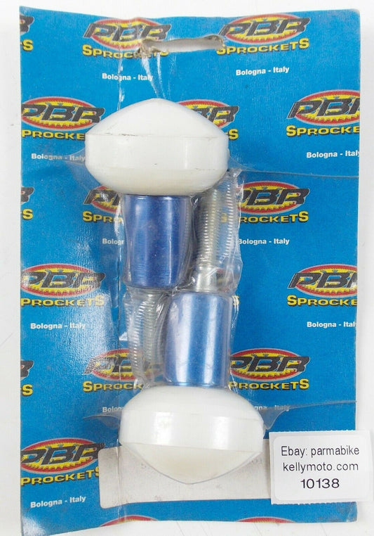 PBR FRAME SLIDERS FAIRING PROTECTORS PUCKS BLUE/WHITE 2001 HONDA CBR900-RR ITALY - MotoRaider