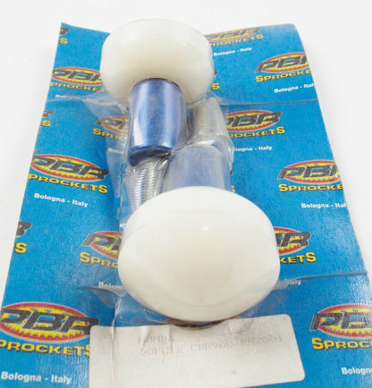 PBR FRAME SLIDERS FAIRING PROTECTORS PUCKS BLUE/WHITE 2001 HONDA CBR900-RR ITALY - MotoRaider