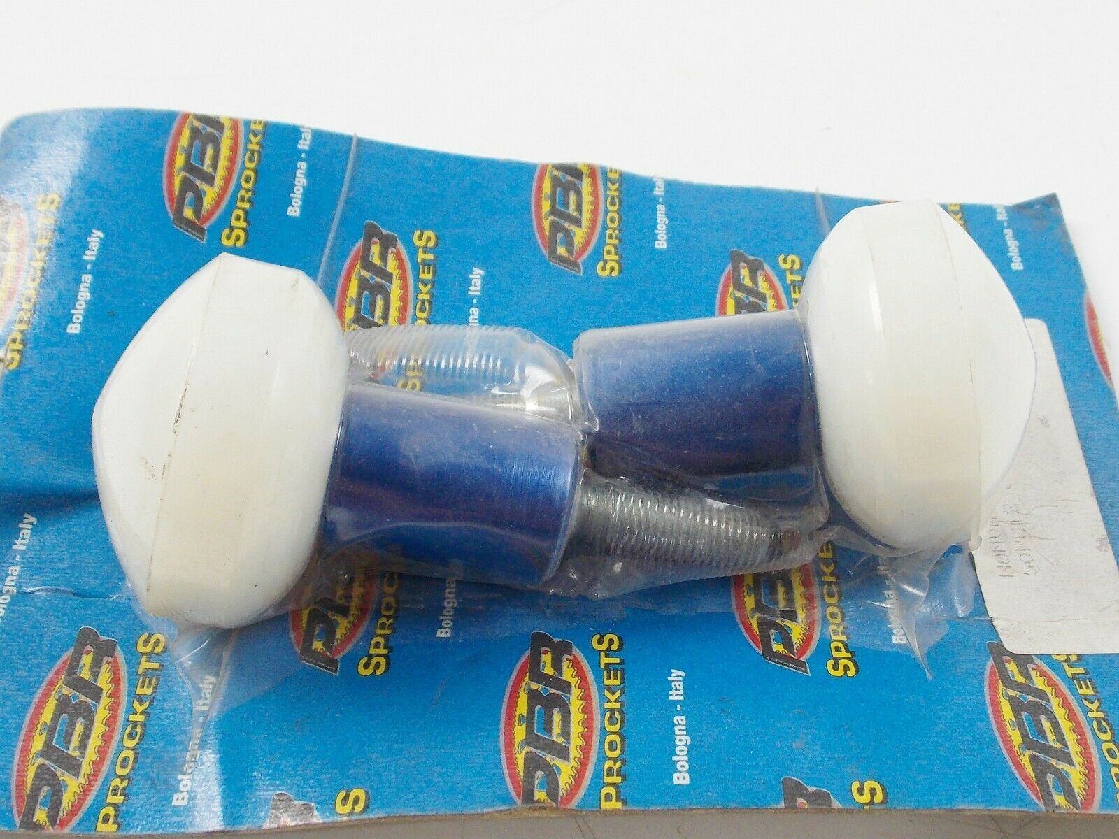 PBR FRAME SLIDERS FAIRING PROTECTORS PUCKS BLUE/WHITE 2001 HONDA CBR900-RR ITALY - MotoRaider
