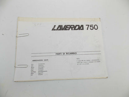 OEM 1970's LAVERDA 750cc PARTS MANUAL DIAGRAM BOOK MOTOR CHASSIS ITALIAN - MotoRaider