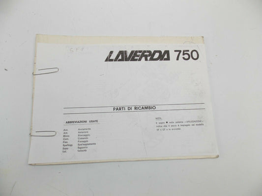 OEM 1970's LAVERDA 750cc PARTS MANUAL DIAGRAM BOOK MOTOR CHASSIS ITALIAN - MotoRaider