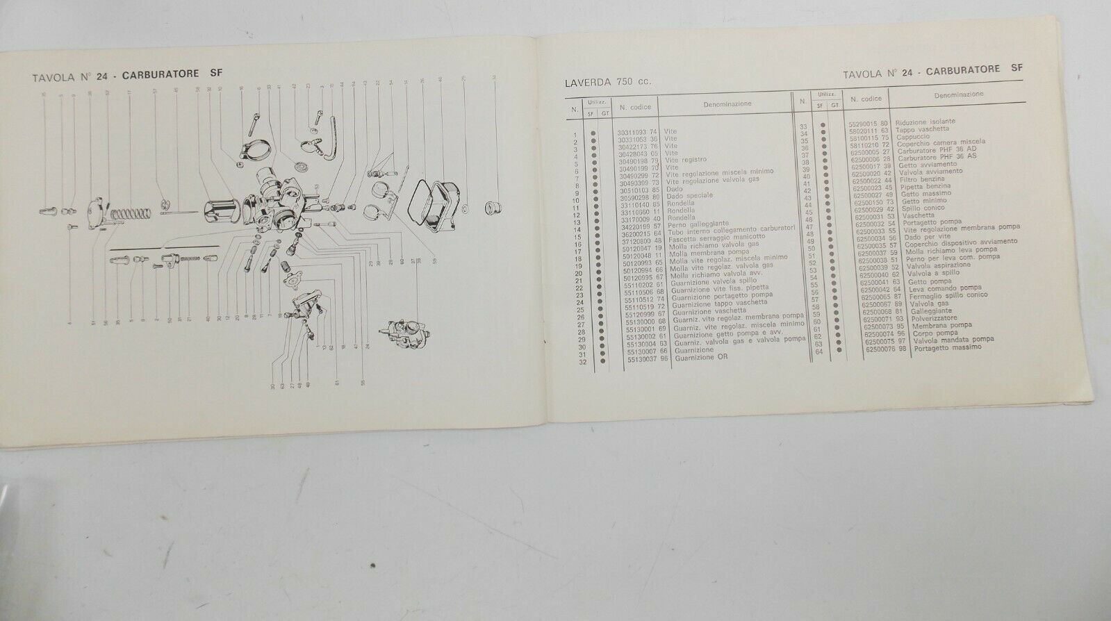 OEM 1970's LAVERDA 750cc PARTS MANUAL DIAGRAM BOOK MOTOR CHASSIS ITALIAN - MotoRaider