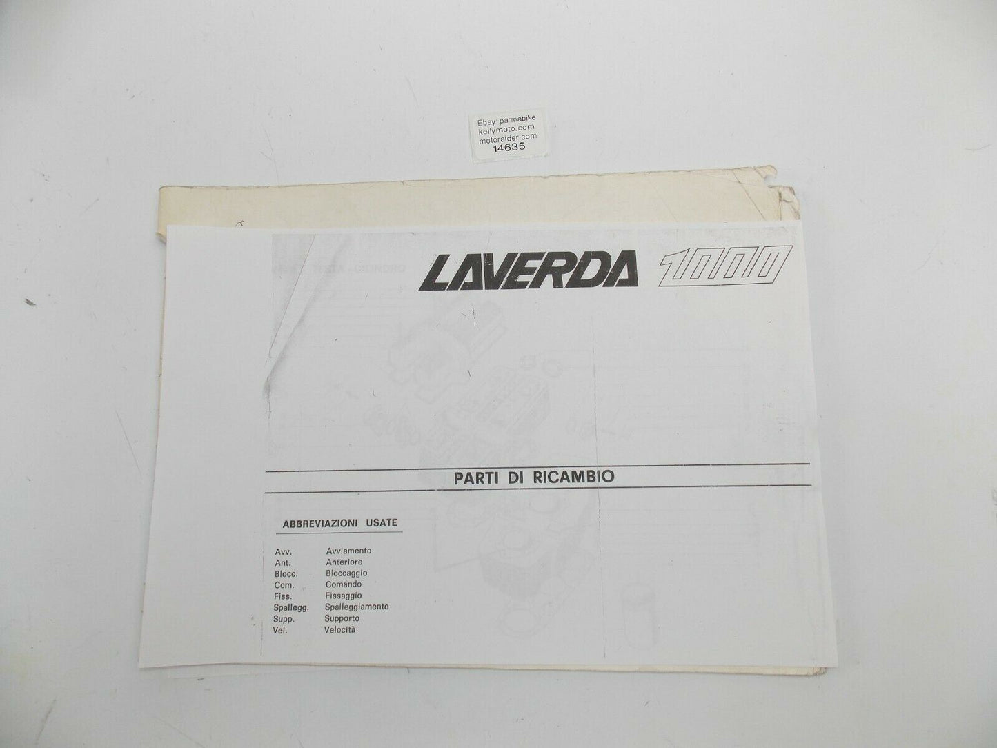 OEM 1970's LAVERDA 1000cc 3 CYL PARTS MANUAL DIAGRAM BOOK MOTOR CHASSIS ITALIAN - MotoRaider