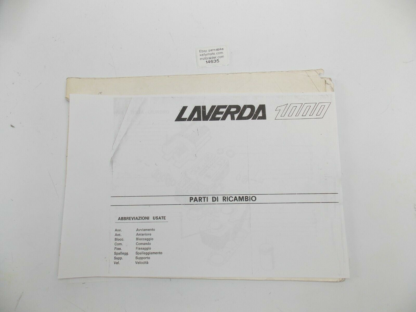 OEM 1970's LAVERDA 1000cc 3 CYL PARTS MANUAL DIAGRAM BOOK MOTOR CHASSIS ITALIAN - MotoRaider