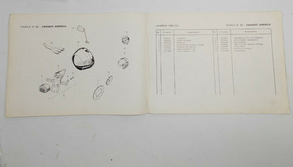 OEM 1970's LAVERDA 1000cc 3 CYL PARTS MANUAL DIAGRAM BOOK MOTOR CHASSIS ITALIAN - MotoRaider