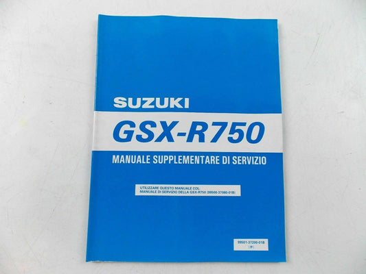 SUZUKI SUPPLEMENT SERVICE MANUAL BOOK FOR 1998 GSX-R750 99501-37200-01B ITALIAN - MotoRaider