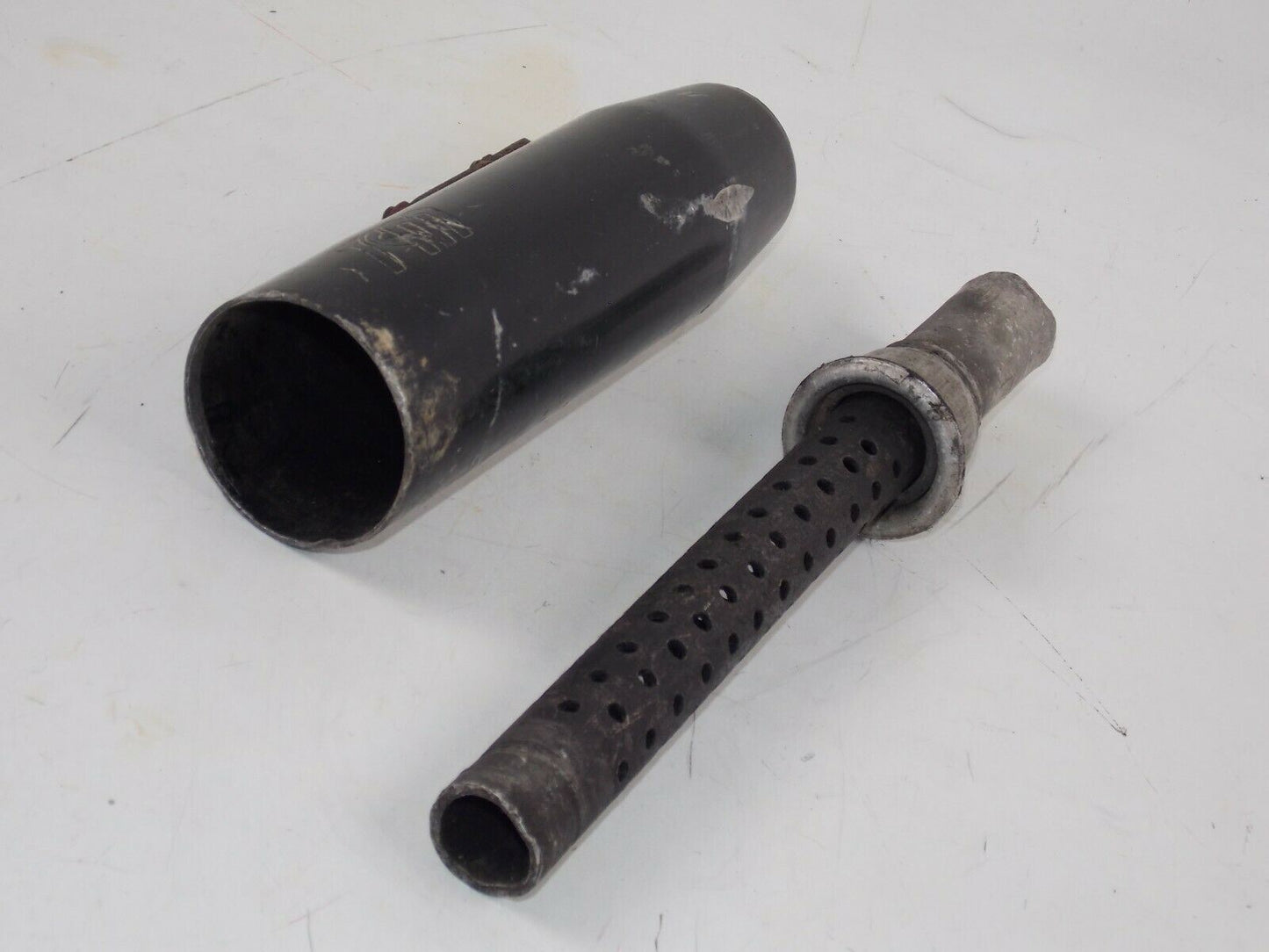TGM EXHAUST MUFFLER PIPE ALUMINUM END PIECE OD=60MM+BAFFLE VINTAGE ENDURO ITALY - MotoRaider