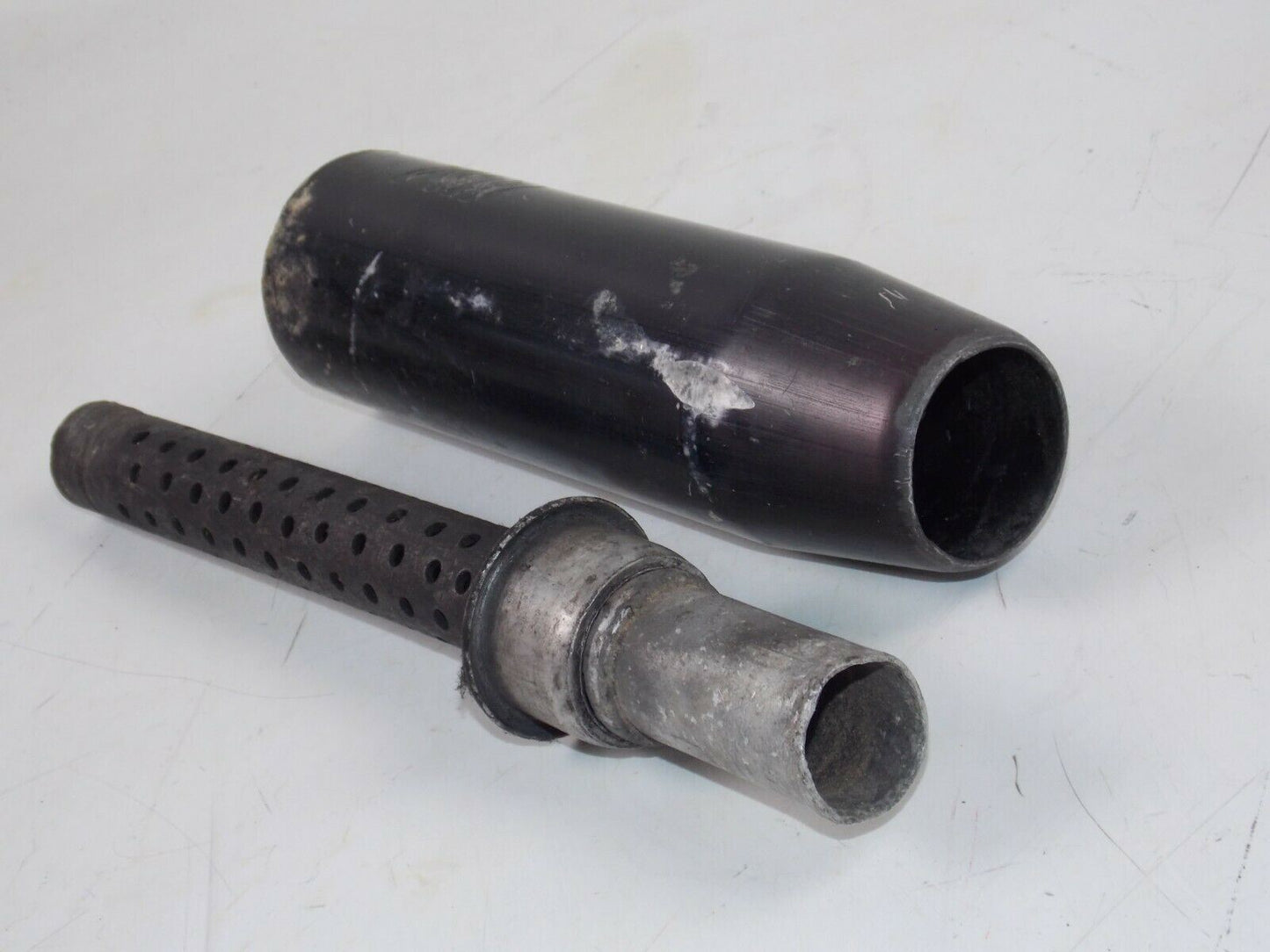 TGM EXHAUST MUFFLER PIPE ALUMINUM END PIECE OD=60MM+BAFFLE VINTAGE ENDURO ITALY - MotoRaider