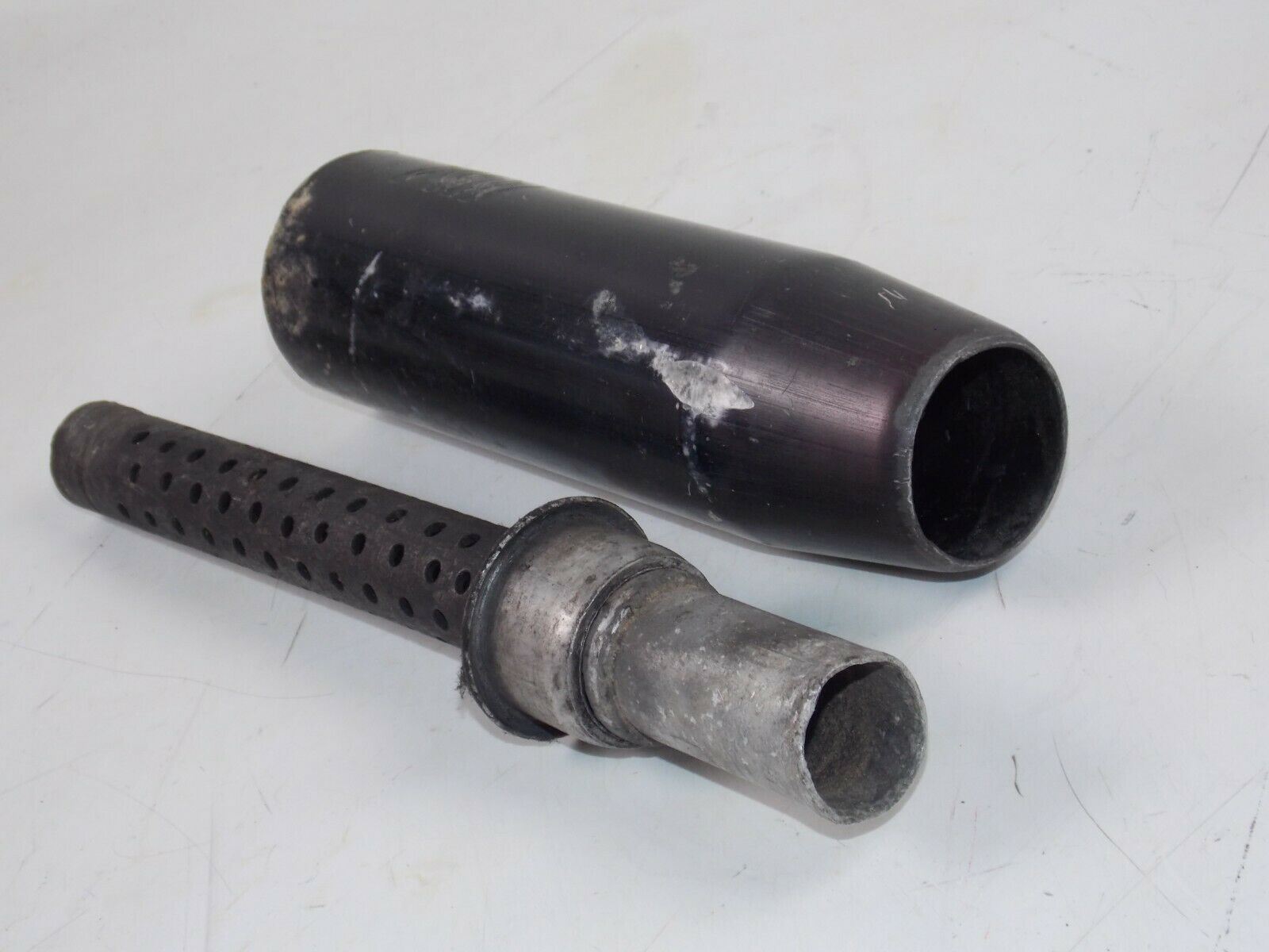 TGM EXHAUST MUFFLER PIPE ALUMINUM END PIECE OD=60MM+BAFFLE VINTAGE ENDURO ITALY - MotoRaider