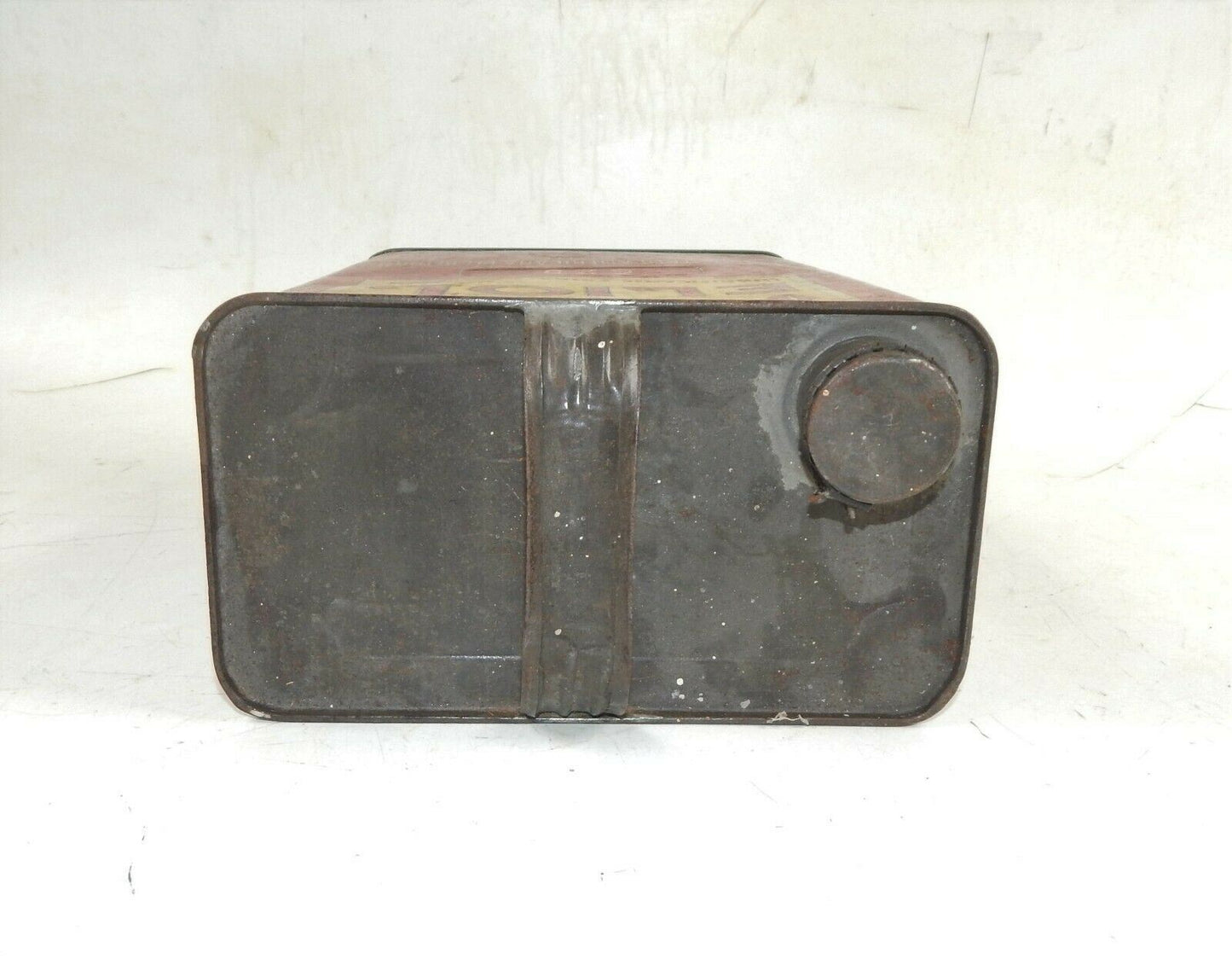 1950's ELIOL MOTOR OIL CAN CONTAINER 1 GAL TIN 10x7.5x4" TRIESTE ITALY VINTAGE - MotoRaider