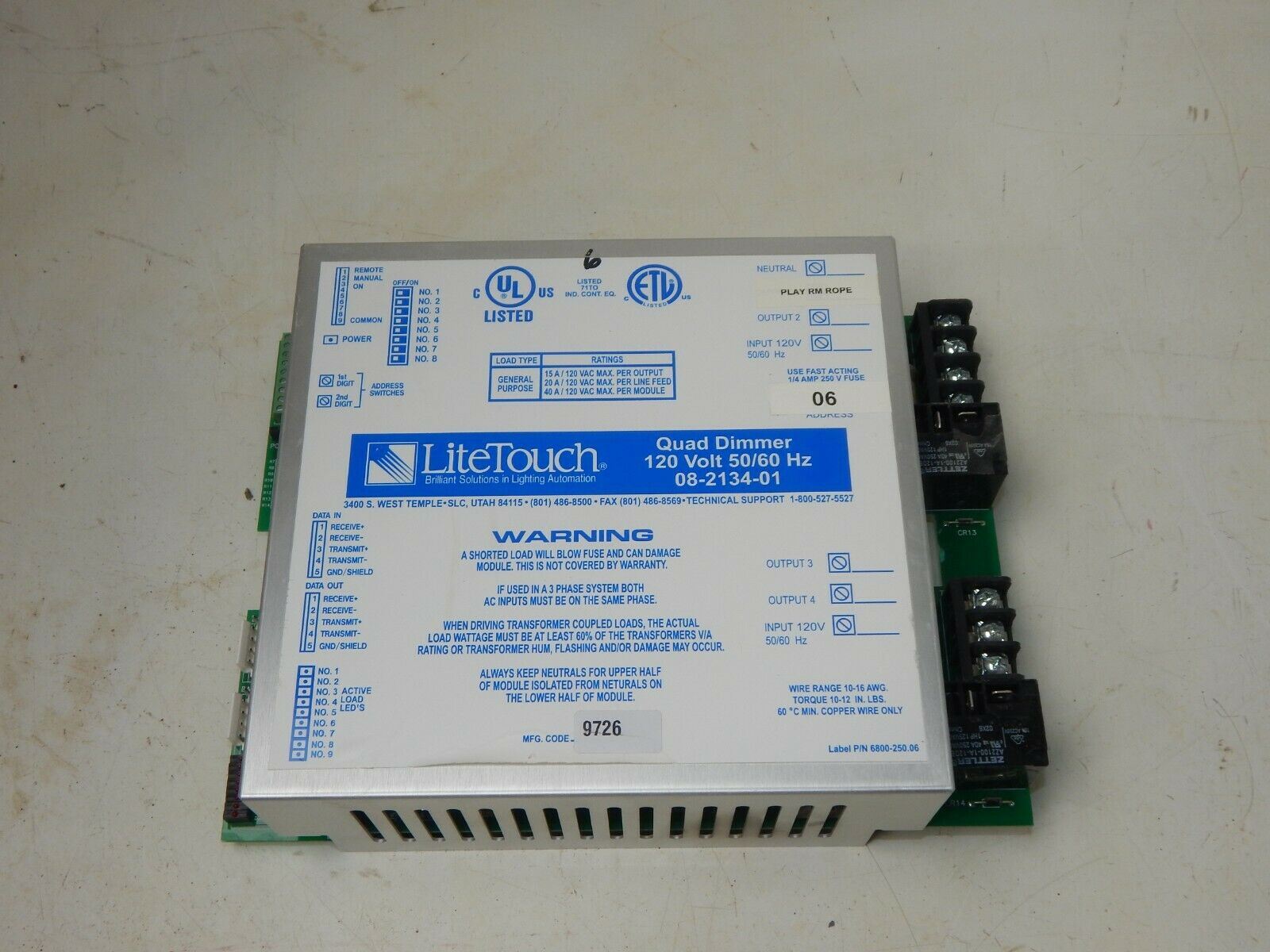 LIGHT TOUCH QUAD DIMMER CONTROLER BOX 120 V 50/60 Hz 08-2134-01 HOME LIGHTING - MotoRaider