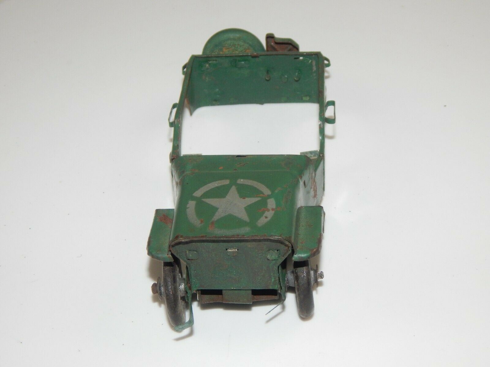 VINTAGE 1960's TIN TOY JRD FRANCE MILTARY WILLIS+CARGO TRAILER FOR PARTS JEEP - MotoRaider