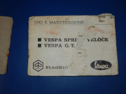 1960's OEM VESPA PIAGGIO SPRINT VELOCE/GTR USE MAINTENANCE OWNER MANUAL BOOK - MotoRaider
