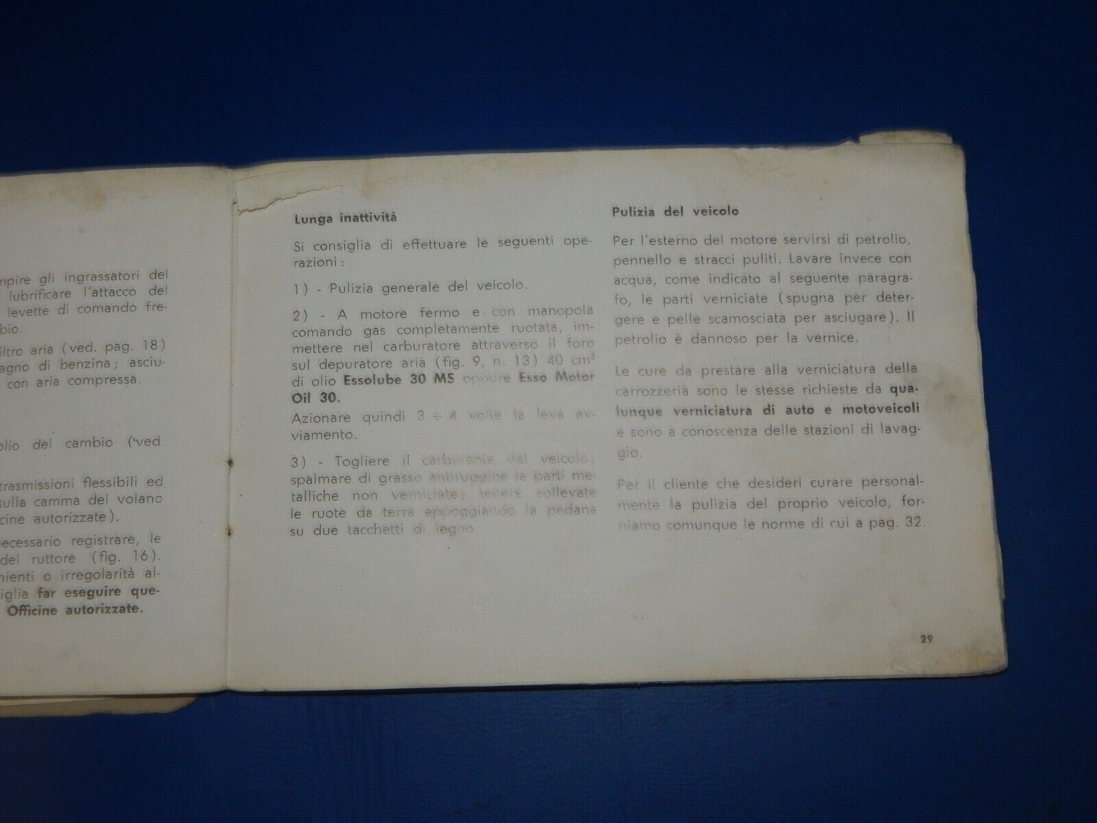 1960's OEM VESPA PIAGGIO SPRINT VELOCE/GTR USE MAINTENANCE OWNER MANUAL BOOK - MotoRaider