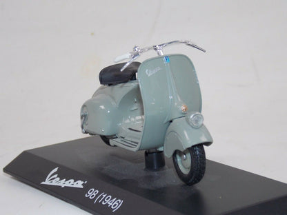 1946 VESPA 98 GREY PIAGGIO VINTAGE SCOOTER L=4" 100mm SCALE 1:18 MODEL DIE CAST - MotoRaider