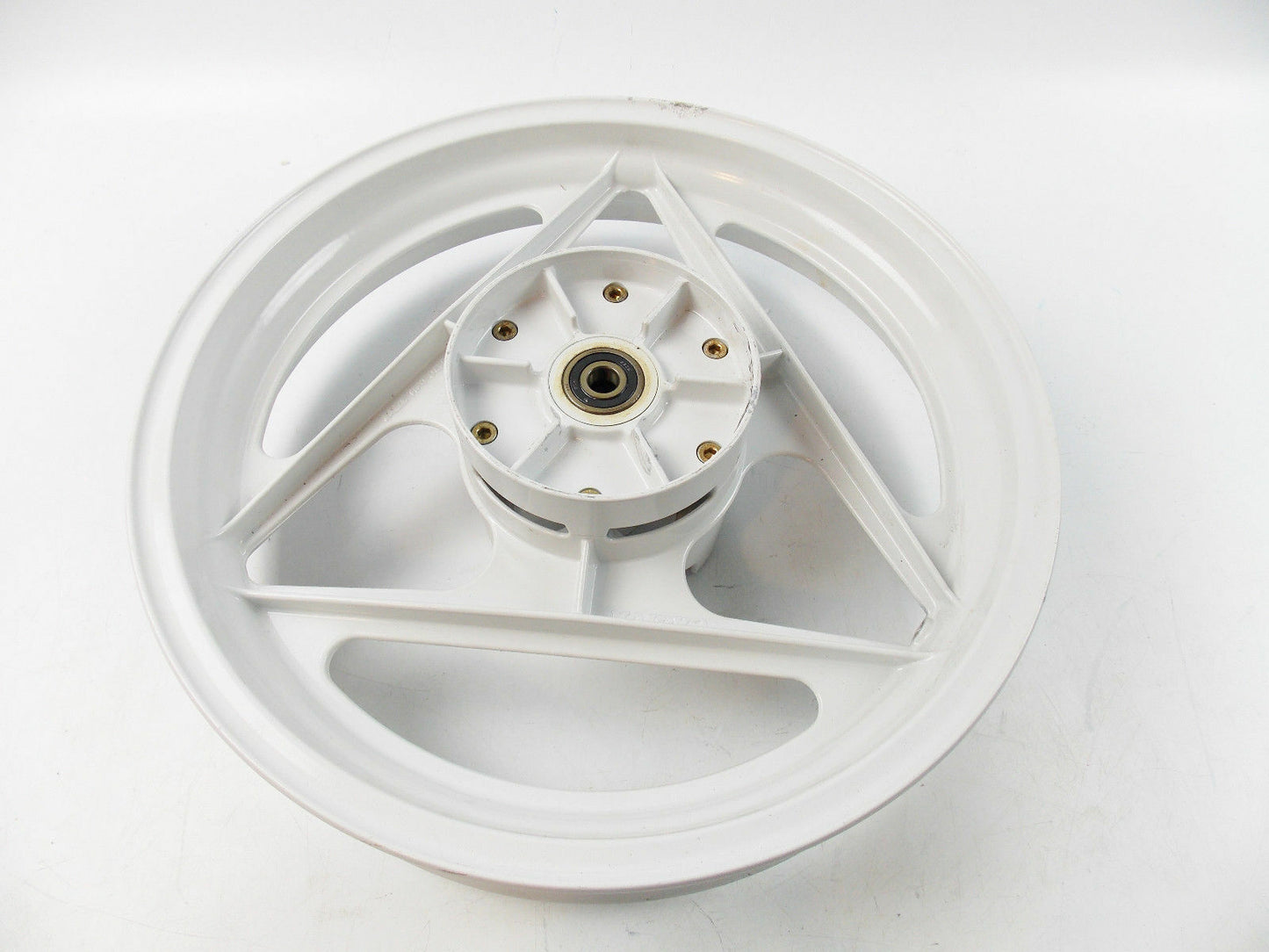 OEM CAGIVA FRECCIA 125 REAR WHEEL RIM WHITE DELTA SPOKE GRIMECA 80B053669 - MotoRaider