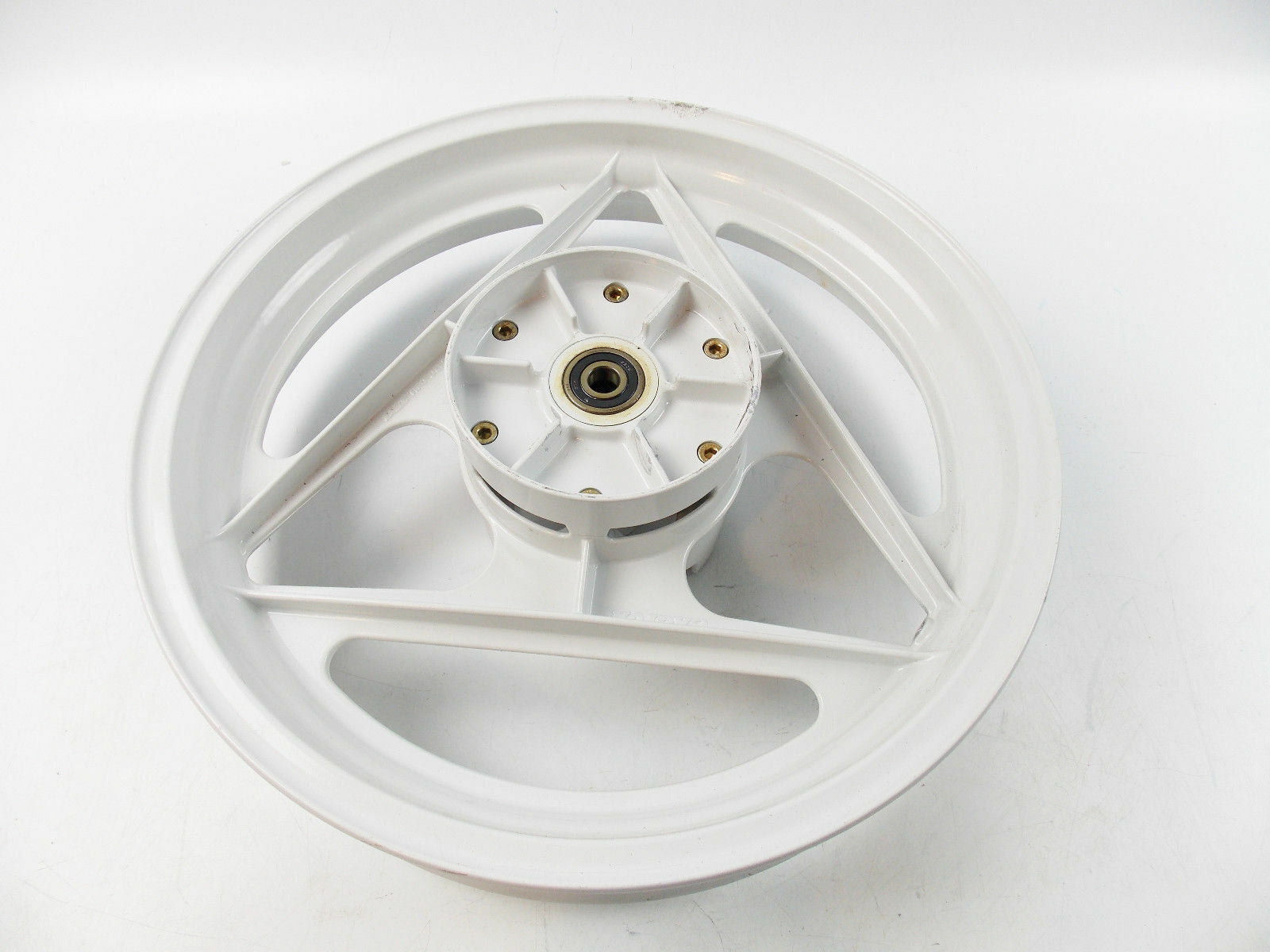 OEM CAGIVA FRECCIA 125 REAR WHEEL RIM WHITE DELTA SPOKE GRIMECA 80B053669 - MotoRaider