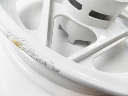 OEM CAGIVA FRECCIA 125 REAR WHEEL RIM WHITE DELTA SPOKE GRIMECA 80B053669 - MotoRaider