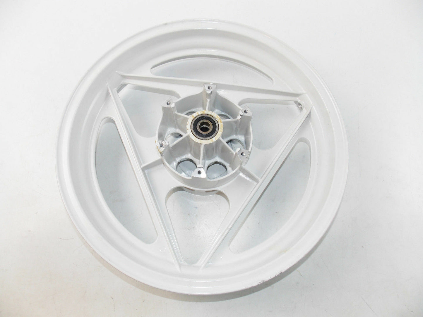 OEM CAGIVA FRECCIA 125 REAR WHEEL RIM WHITE DELTA SPOKE GRIMECA 80B053669 - MotoRaider