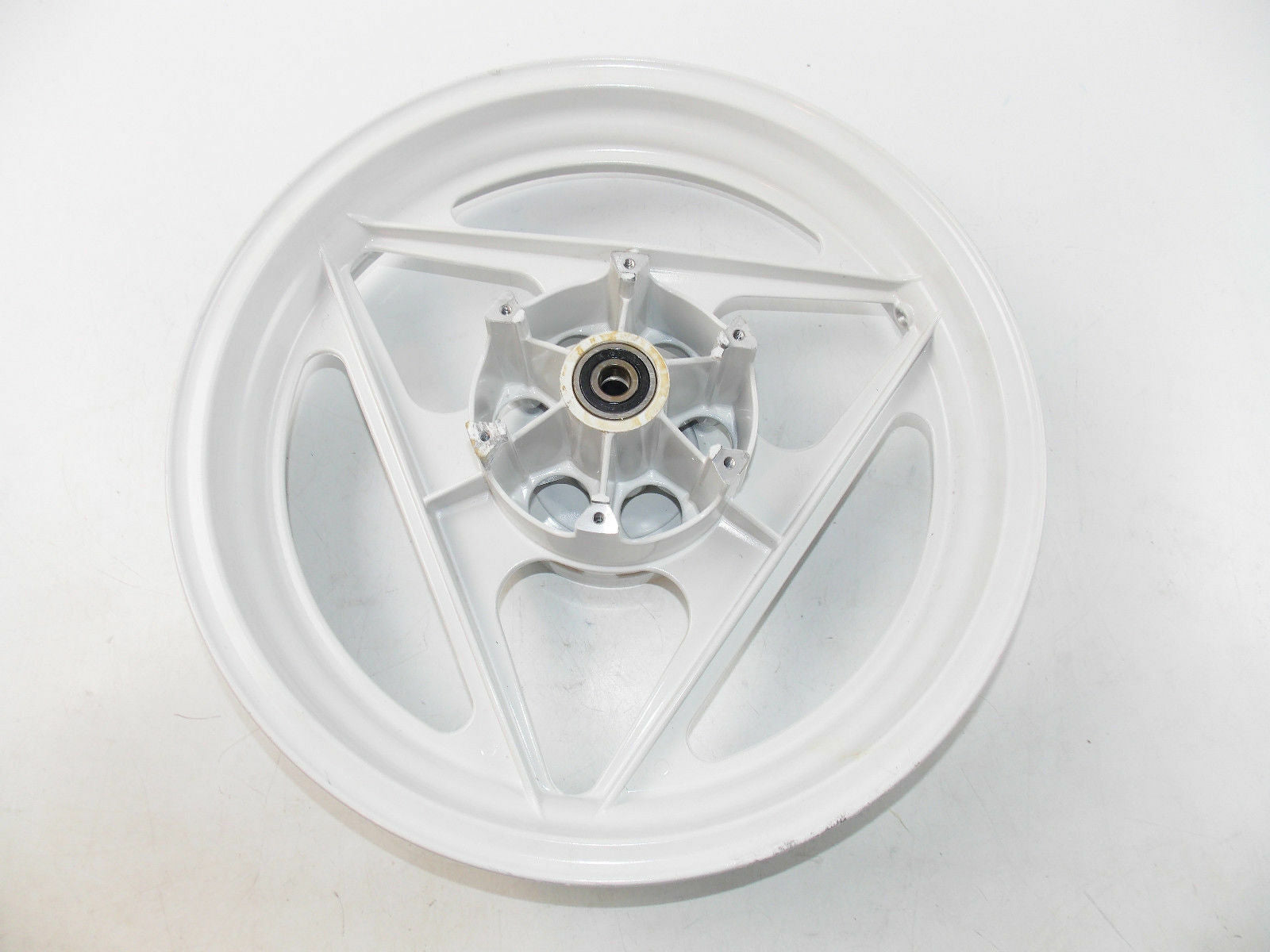 OEM CAGIVA FRECCIA 125 REAR WHEEL RIM WHITE DELTA SPOKE GRIMECA 80B053669 - MotoRaider