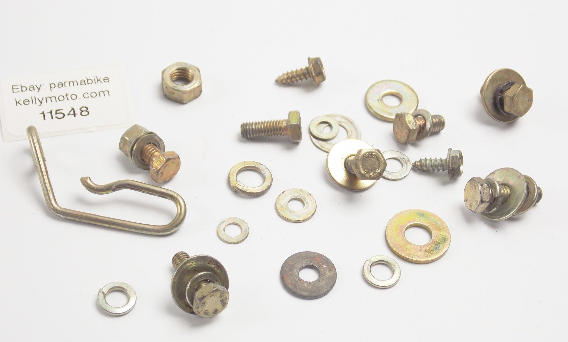 1986 CAGIVA 125 ELEFANTRE CABLE HOLDER + MISCELLANEOUS BOLTS NUTS WASHERS - MotoRaider