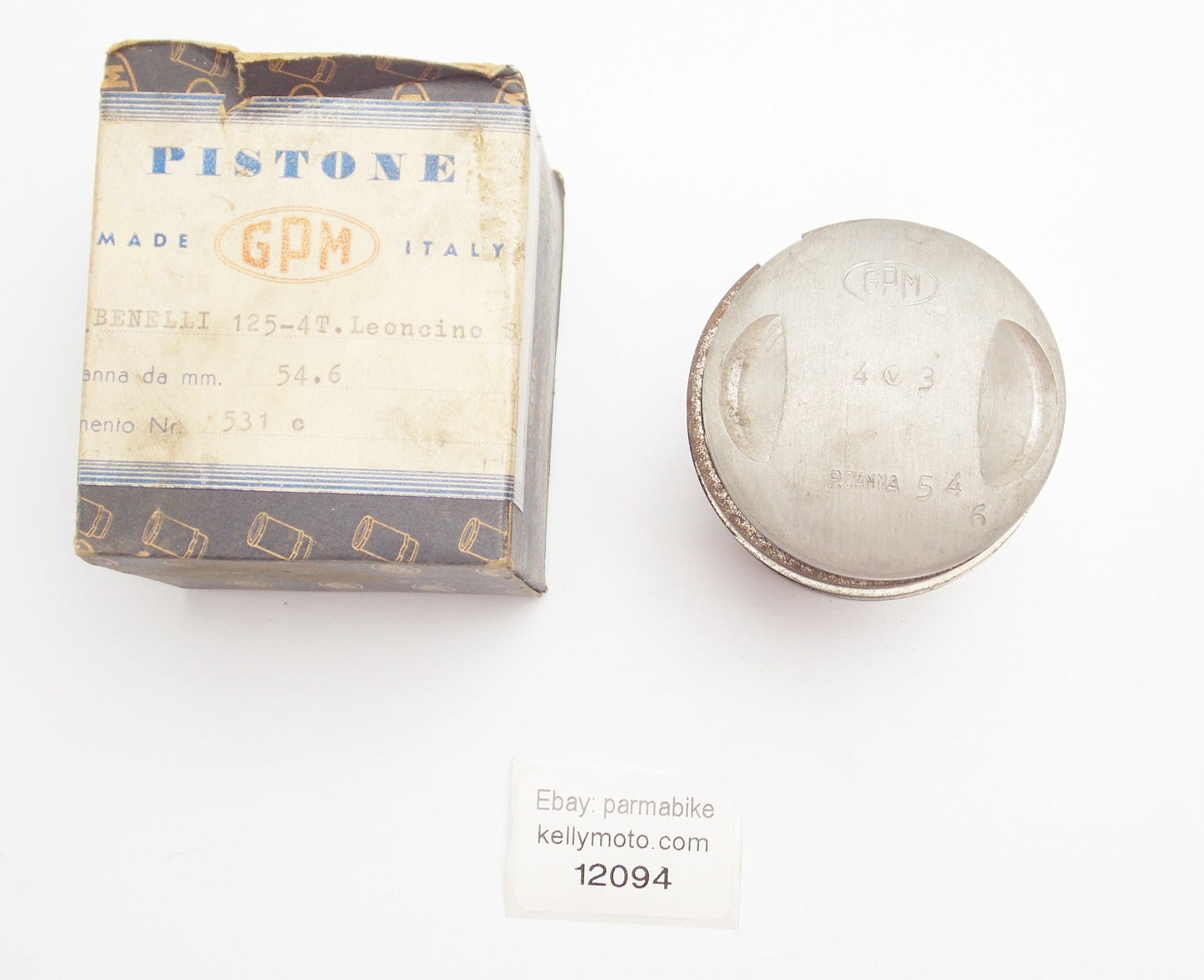 NOS GPM PISTON + RINGS DIAMETER 54.6 mm BENELLI 125 cc 4-STROKE Leoncino - MotoRaider