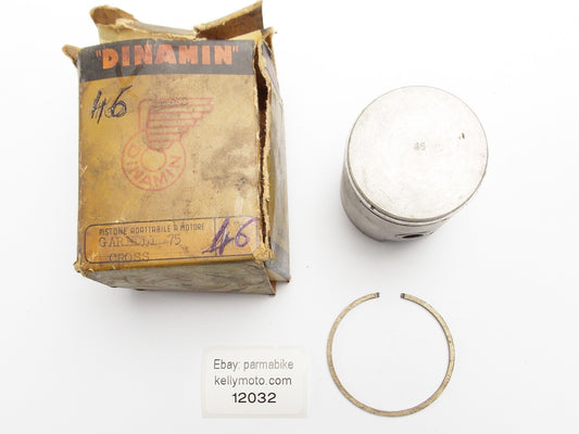 NOS DINAMIN PISTON + RING + PIN DIAMETER 46 mm GARELLI 75 cc CROSS - MotoRaider
