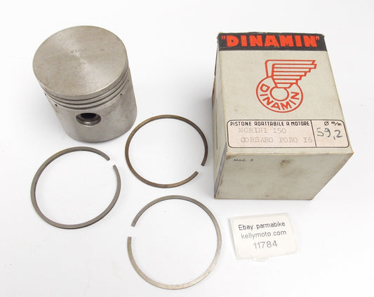 NOS DINAMIN PISTON + RINGS + PIN DIAMETER 59.2 mm MORINI CORSARO 150 - MotoRaider