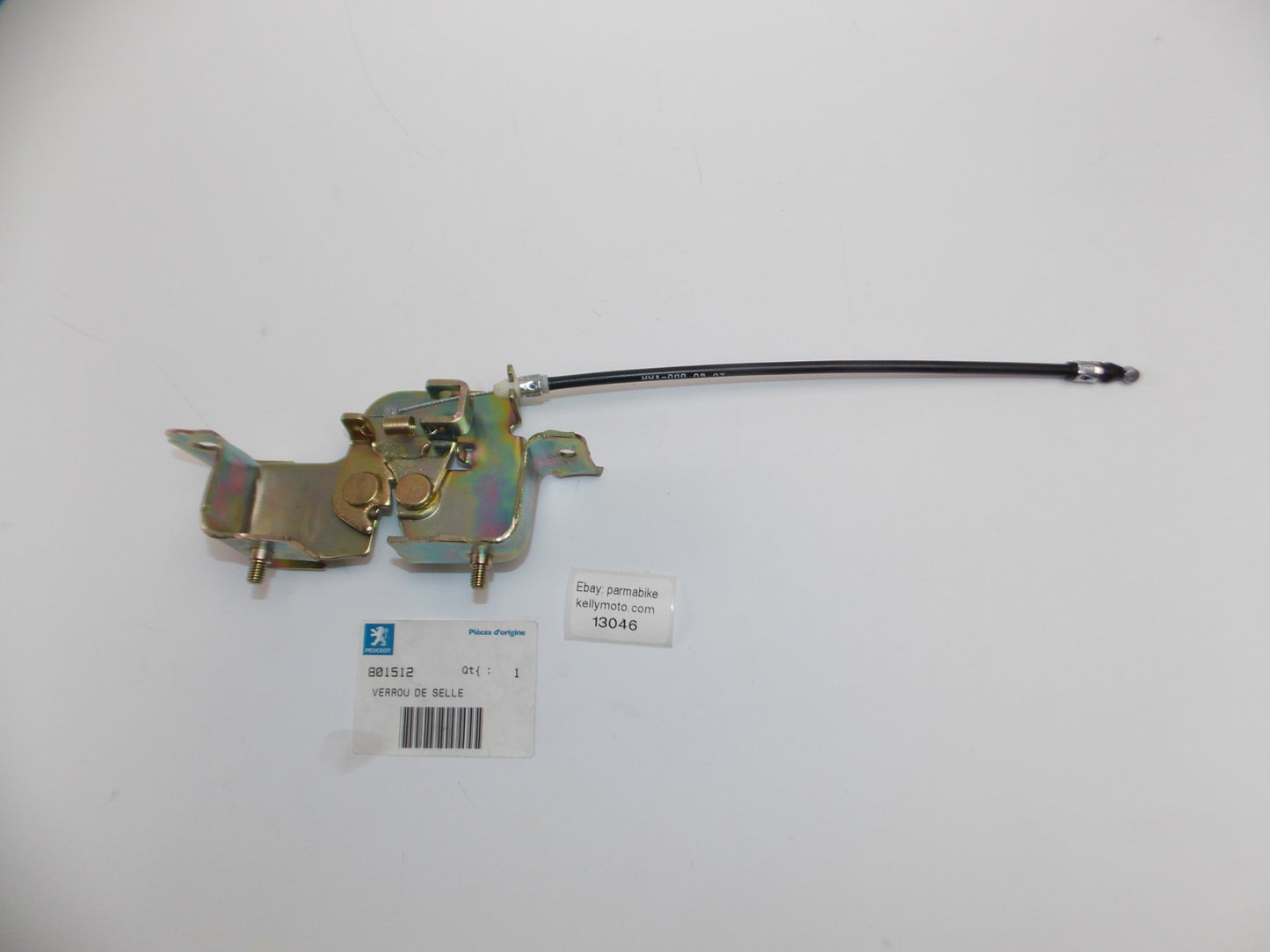 OEM PEUGEOT SCOOTER SEAT SADDLE LATCH LOCK CATCH AND CABLE # 801512 - MotoRaider