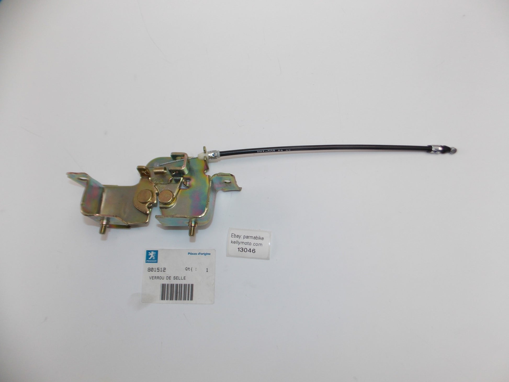 OEM PEUGEOT SCOOTER SEAT SADDLE LATCH LOCK CATCH AND CABLE # 801512 - MotoRaider