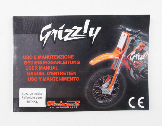GRIZZLY MALAGUTI USER MANUAL OWNER BOOK ITALIAN GERMAN ENGLISH FRENCH SPANISH - MotoRaider