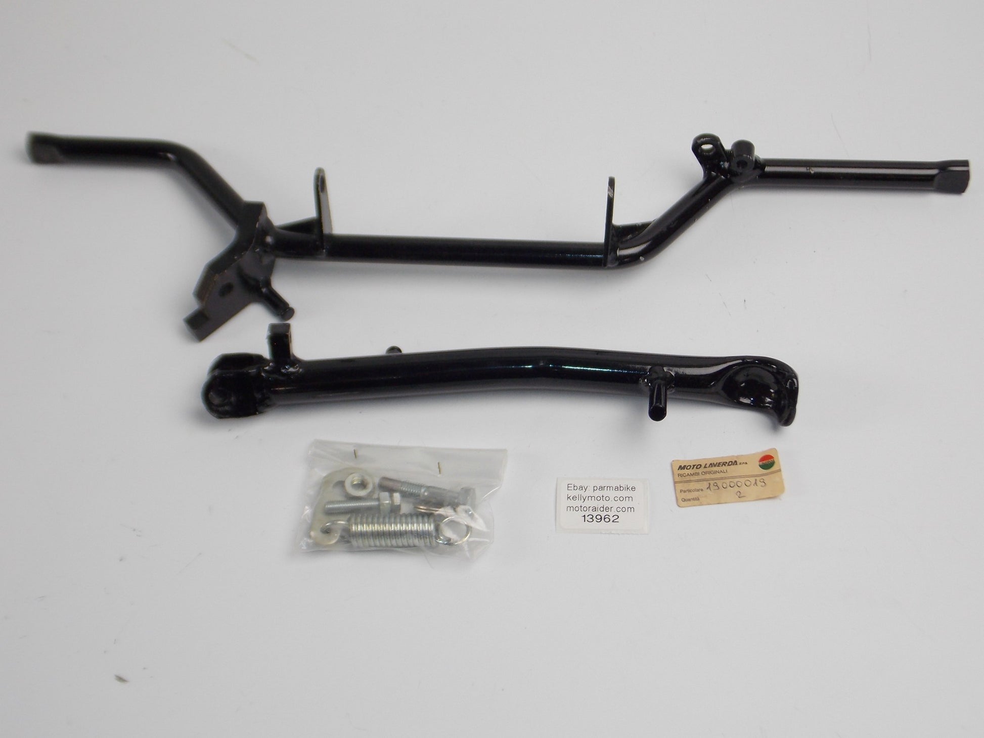 NOS OEM 1984 LAVERDA 125LB STRADA SPORT CUSTOM FRAME SIDE KICKSTAND KIT 19000019 - MotoRaider
