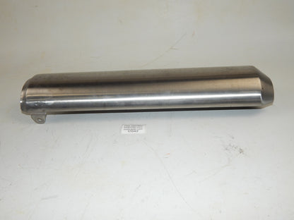 EXHAUST MUFFLER STAINLES SHIELD L=17.5" W=4.75" MOTORCYCLE SCOOTER MOPED VINTAGE - MotoRaider