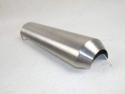 EXHAUST MUFFLER STAINLES SHIELD L=17.5" W=4.75" MOTORCYCLE SCOOTER MOPED VINTAGE - MotoRaider