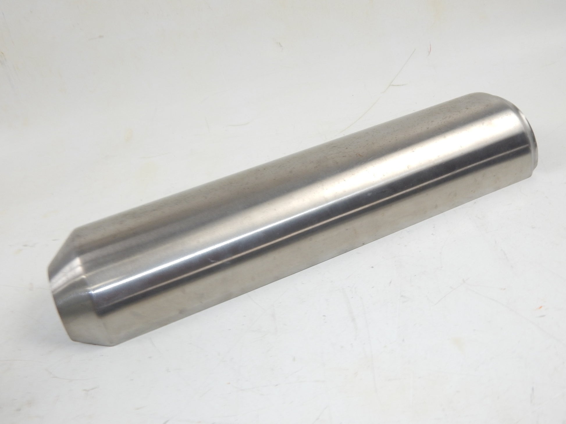 EXHAUST MUFFLER STAINLES SHIELD L=17.5" W=4.75" MOTORCYCLE SCOOTER MOPED VINTAGE - MotoRaider