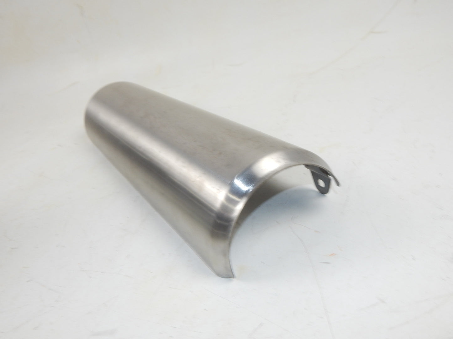 EXHAUST MUFFLER STAINLES SHIELD L=17.5" W=4.75" MOTORCYCLE SCOOTER MOPED VINTAGE - MotoRaider