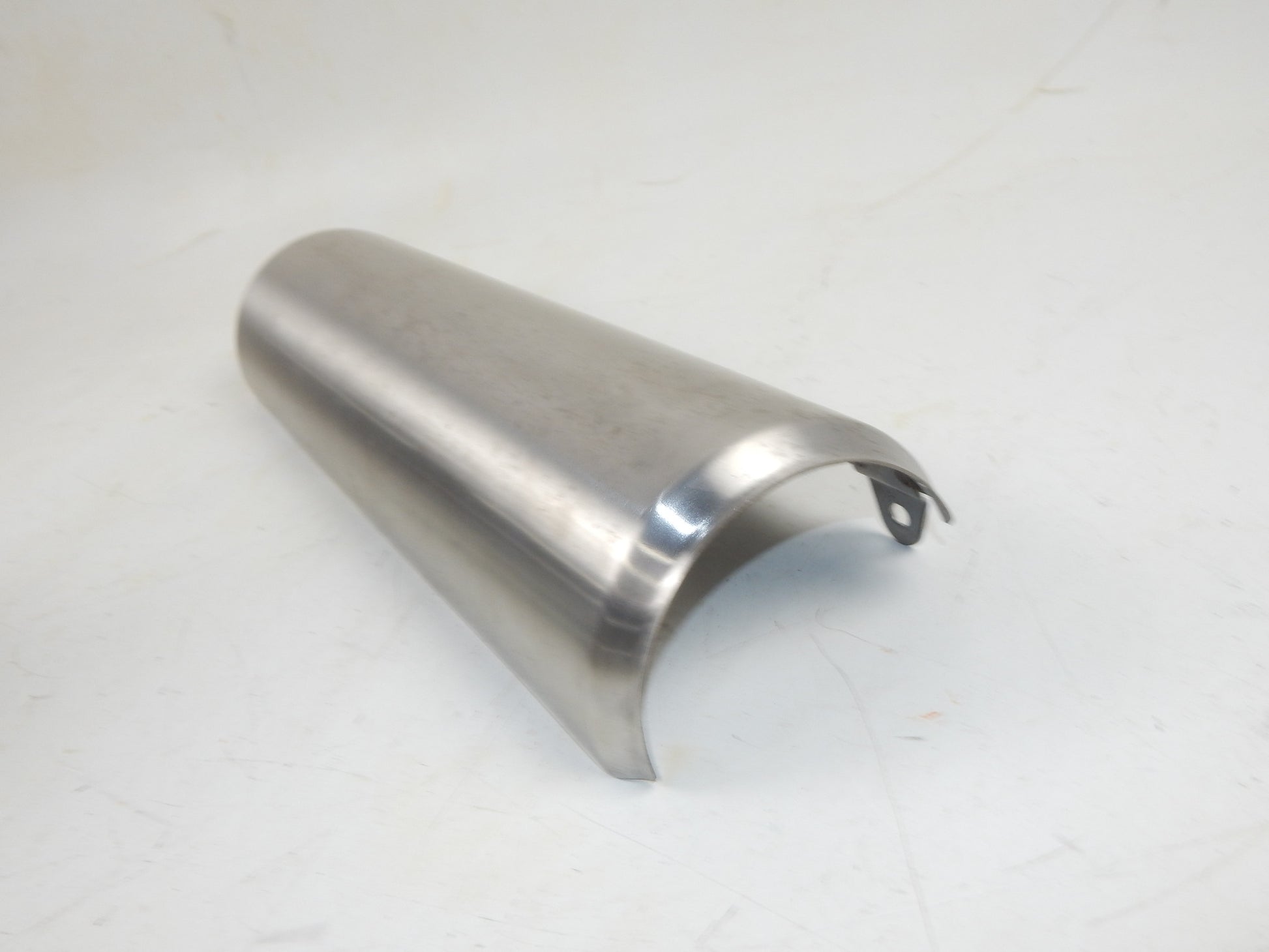 EXHAUST MUFFLER STAINLES SHIELD L=17.5" W=4.75" MOTORCYCLE SCOOTER MOPED VINTAGE - MotoRaider