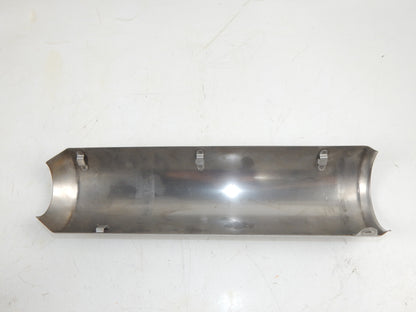 EXHAUST MUFFLER STAINLES SHIELD L=17.5" W=4.75" MOTORCYCLE SCOOTER MOPED VINTAGE - MotoRaider