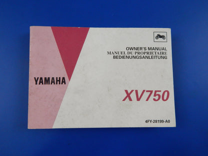1993 YAMAHA XV750 USER OWNER MANUAL BOOK 4FY-28199-A0 MULTI LANGUAGE VINTAGE - MotoRaider